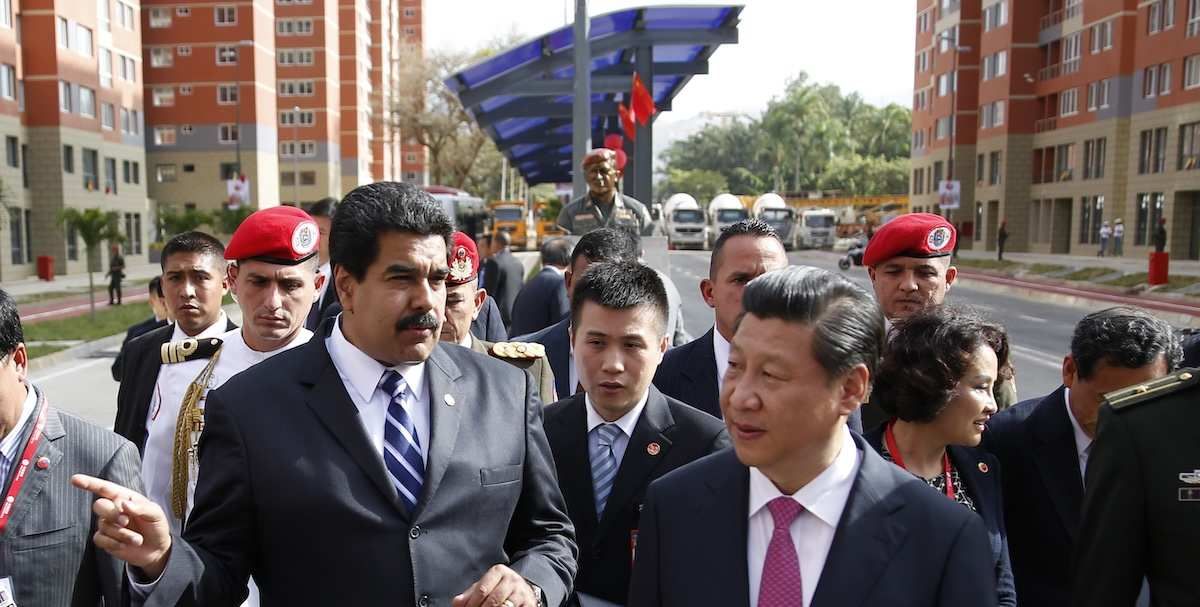 Venezuela's President Nicolas Maduro speaks with China's President Xi Jinping.