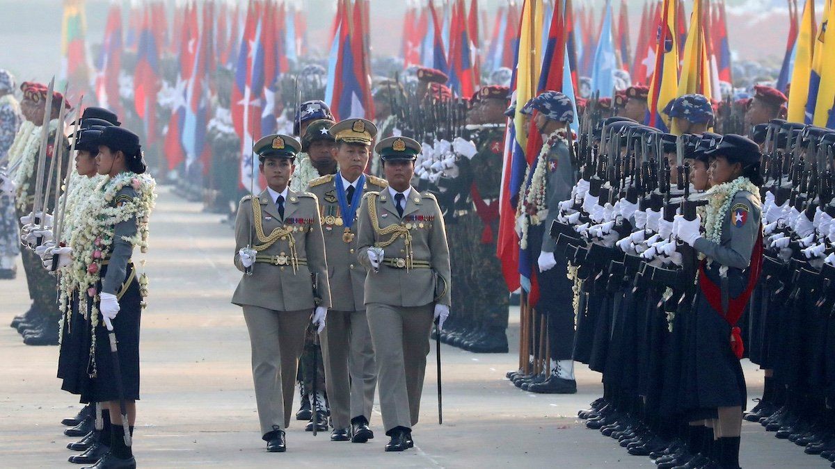 ​Vice-Senior General Soe Win takes part in a military parade to mark the 74th Armed Forces Day in the capital Naypyitaw, Myanmar March 27, 2019. 