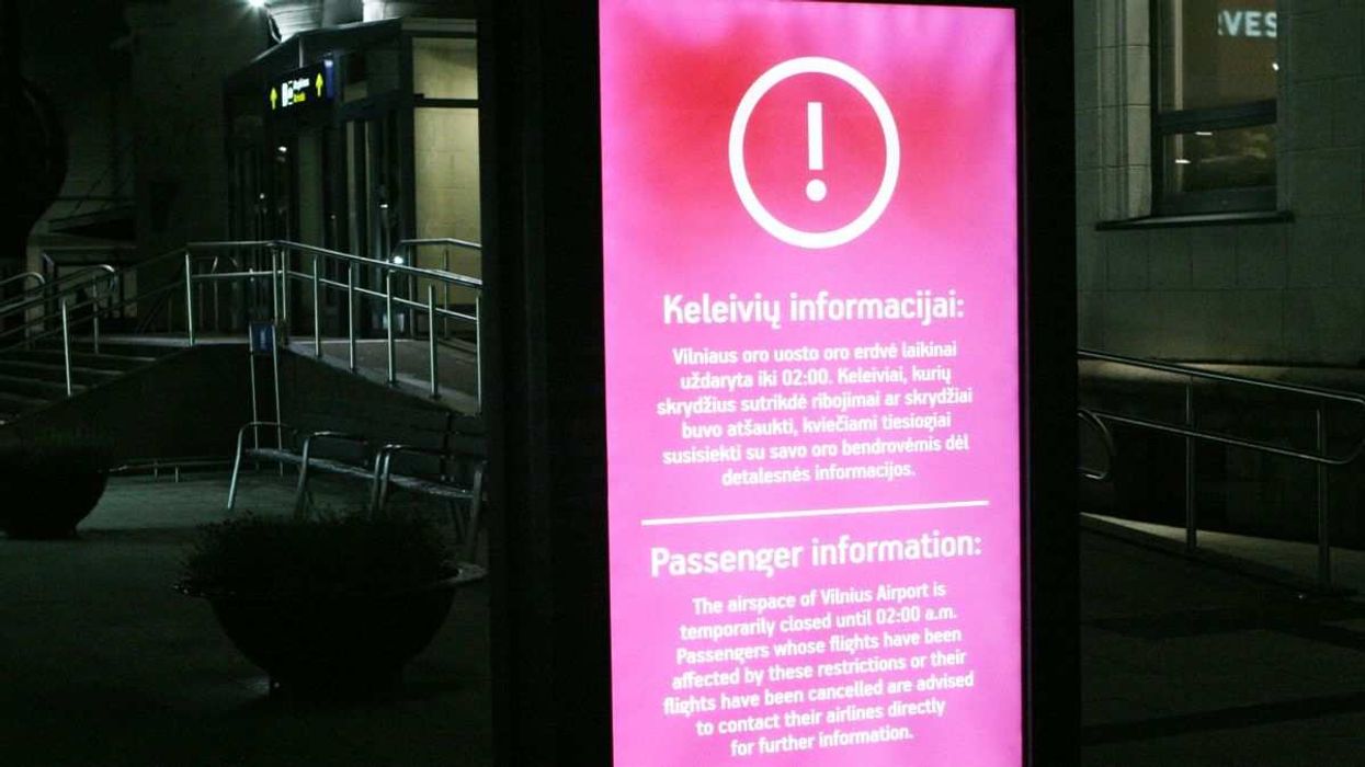 Vilnius International airport, forced to shut down due to the presence of air balloons, on October 25, 2025.