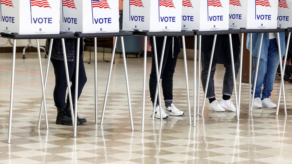 Voters cast their ballots in the midterm election, in Detroit, Michigan.