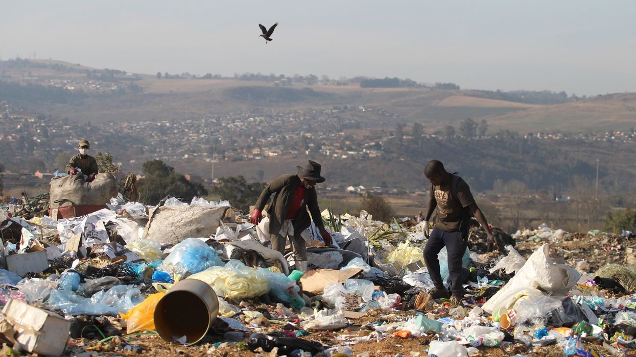 Waste pickers roam collecting waste in Durban, South Africa