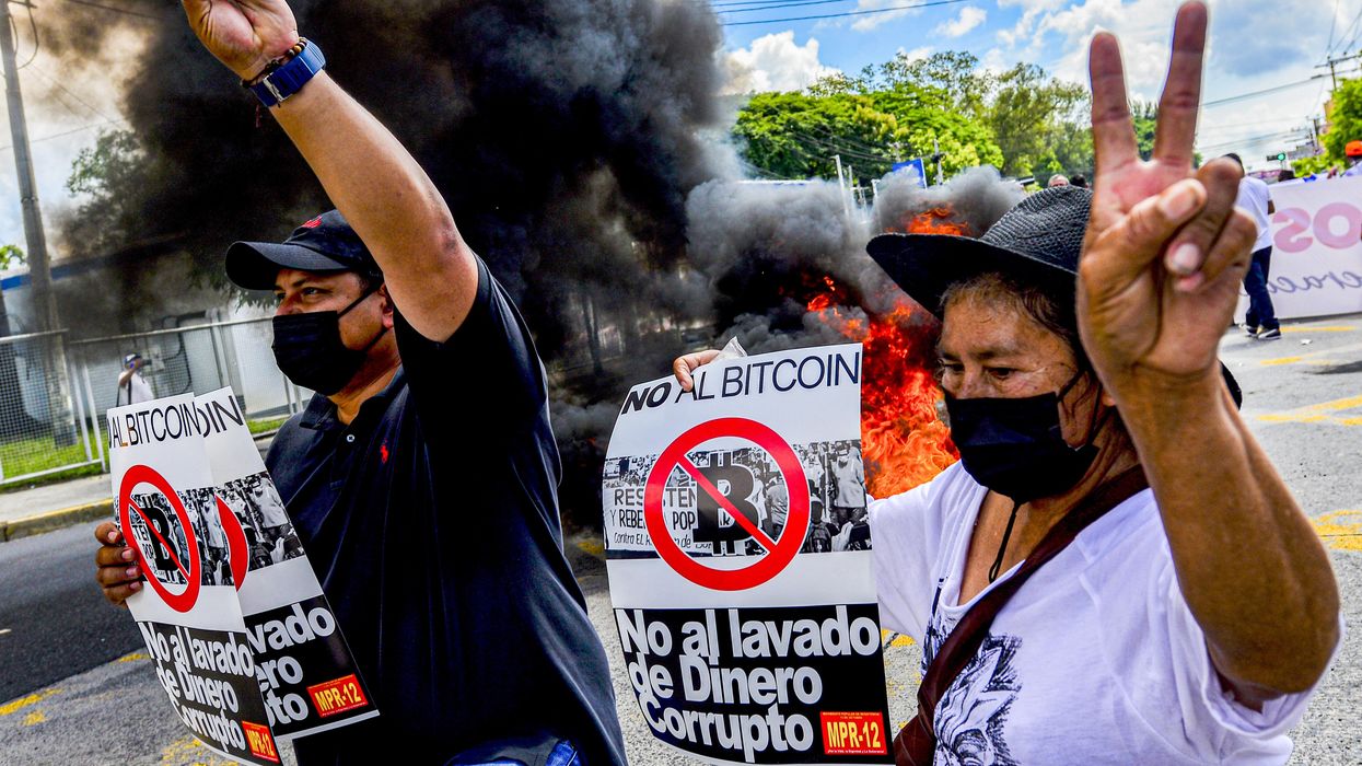 What We’re Watching: Salvadorans protest Bitcoin, meet Aukus, no COVID pass no job in Italy