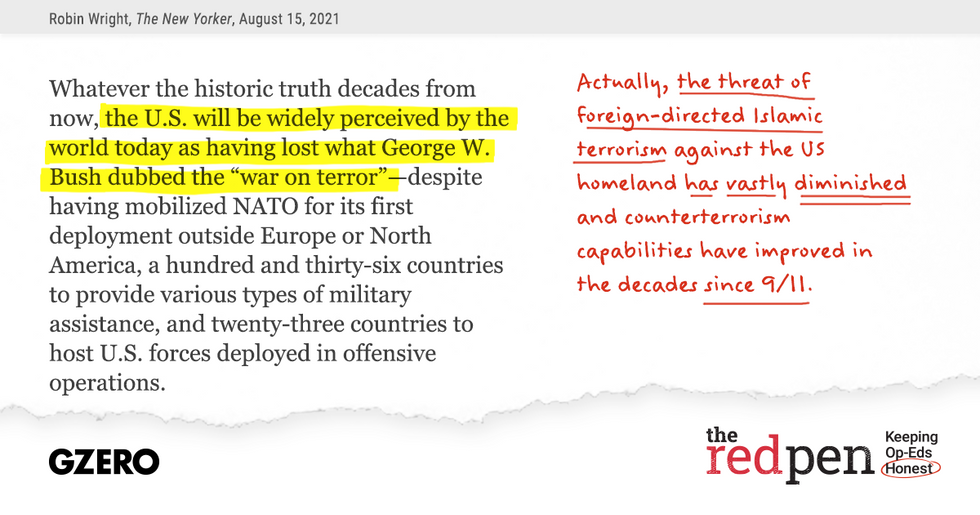 Whatever the historic truth decades from now, the U.S. will be widely perceived by the world today as having lost what George W. Bush dubbed the "war on terror"