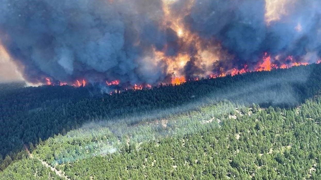 Wildfires spread after lightning strikes in British Columbia, Canada, on July 01, 2021.