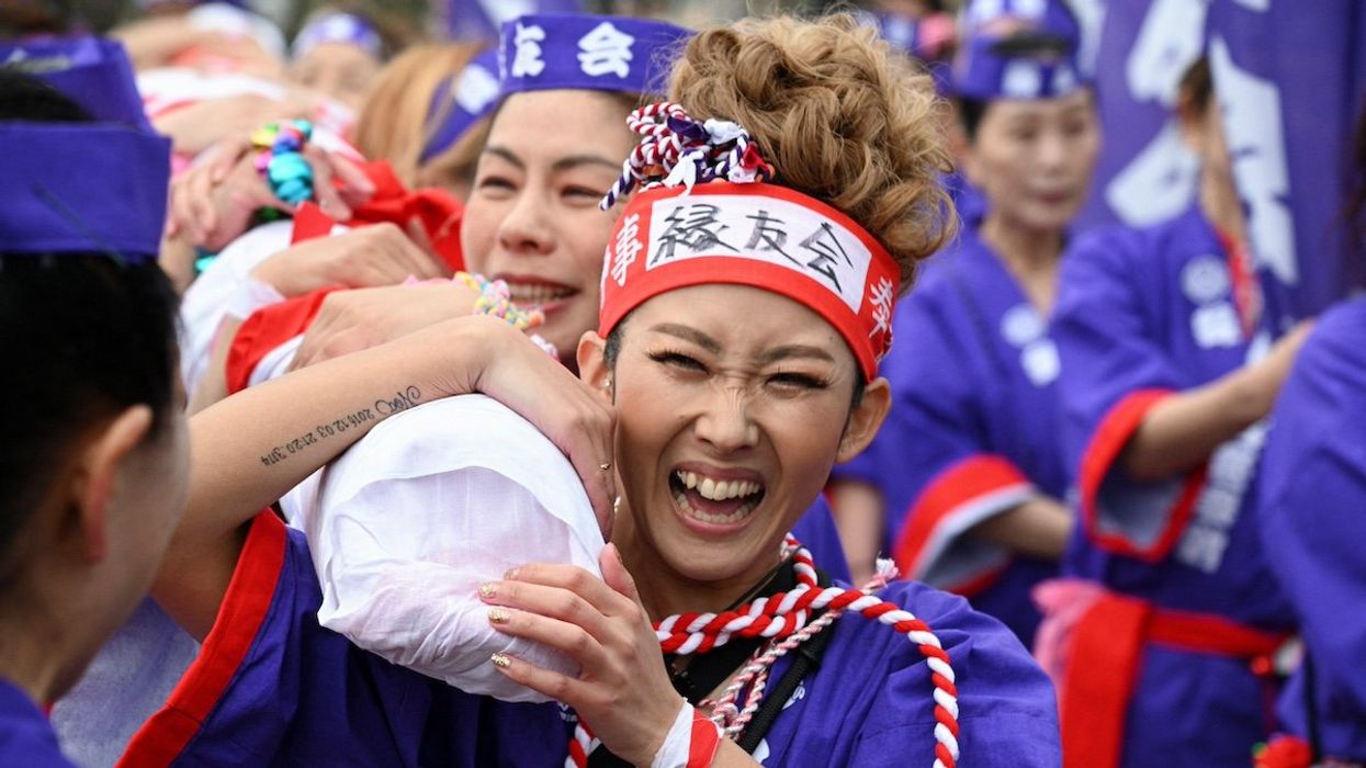 Women take part in a ritual event of naked festival, for the first time in its 1250 years of history, at Owari Okunitama Shrine, also known as Konomiya Shrine, in Inazawa, Aichi Prefecture, central Japan February 22, 2024.