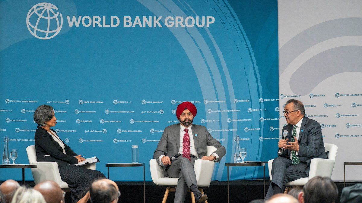 World Bank Group President Ajay Banga listens during the G-20 Finance Ministers and Central Bank Governors' Meetings at the IMF and World Bank’s 2024 annual Spring Meetings in Washington, U.S., April 18, 2024. 