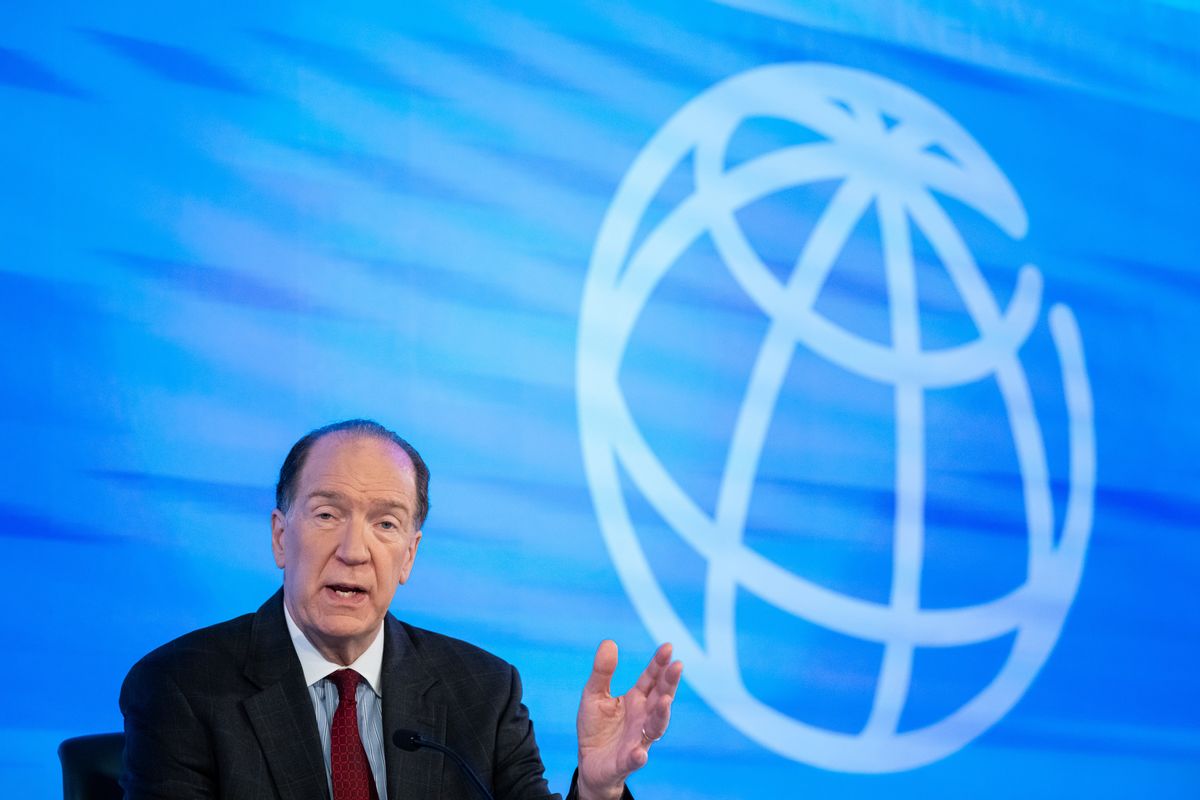 World Bank Group President David Malpass speaks to the media in Washington, D.C. in 2022.