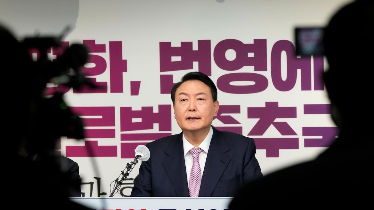 Yoon Suk-yeol, the presidential election candidate of South Korea's main opposition People Power Party (PPP), speaks during a news conference at the party's headquarters in Seoul, South Korea January 24, 2022.