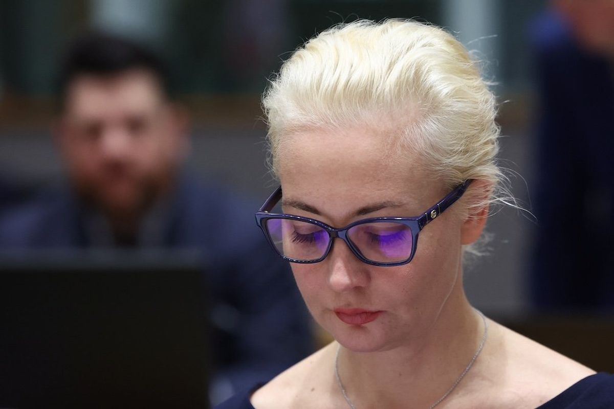 Yulia Navalnaya, the widow of Alexei Navalny, takes part in a meeting of European Union foreign ministers in Brussels, Belgium February 19, 2024.