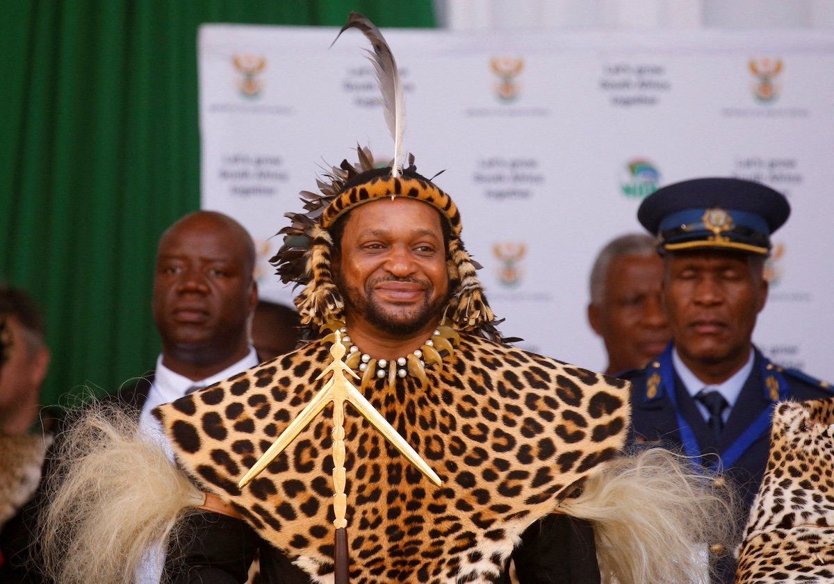 Zulu King Misuzulu kaZwelithini attends the final ceremony of his coronation, in Durban, South Africa, October 29, 2022.